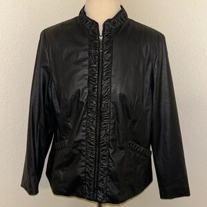TanJay Petites Fun Black Faux Leather Lined Jacket 8P or 10P See measurements